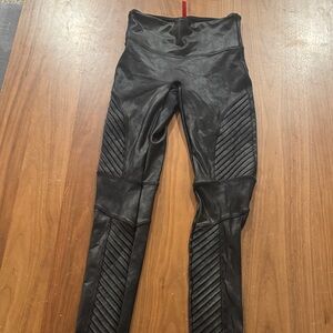 Black Faux Leather Moto Leggings